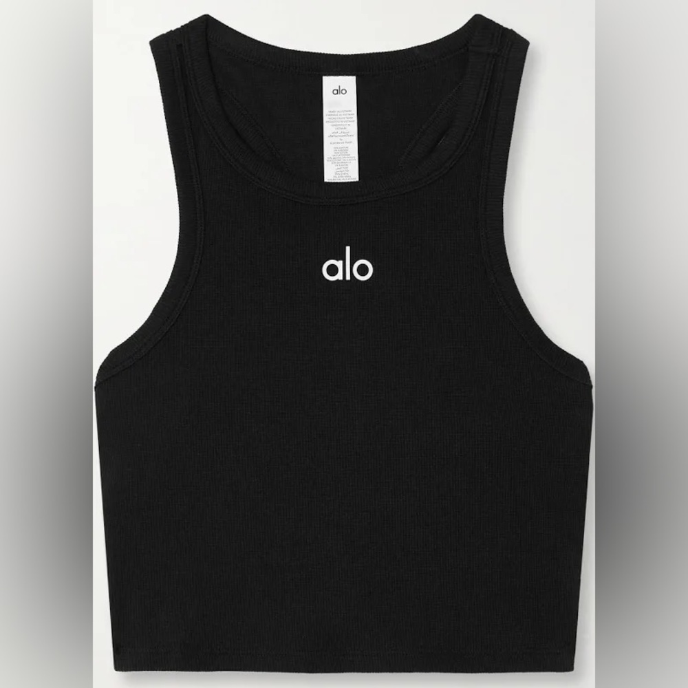 Alo Yoga Aspire Cropped Ribbed Stretch-cotton Jersey Tank